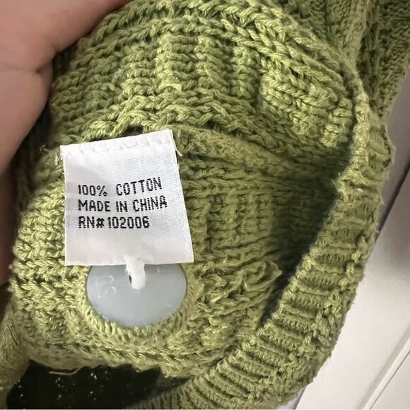 Cubix Green Button-Front Cardigan - Picture 5 of 7